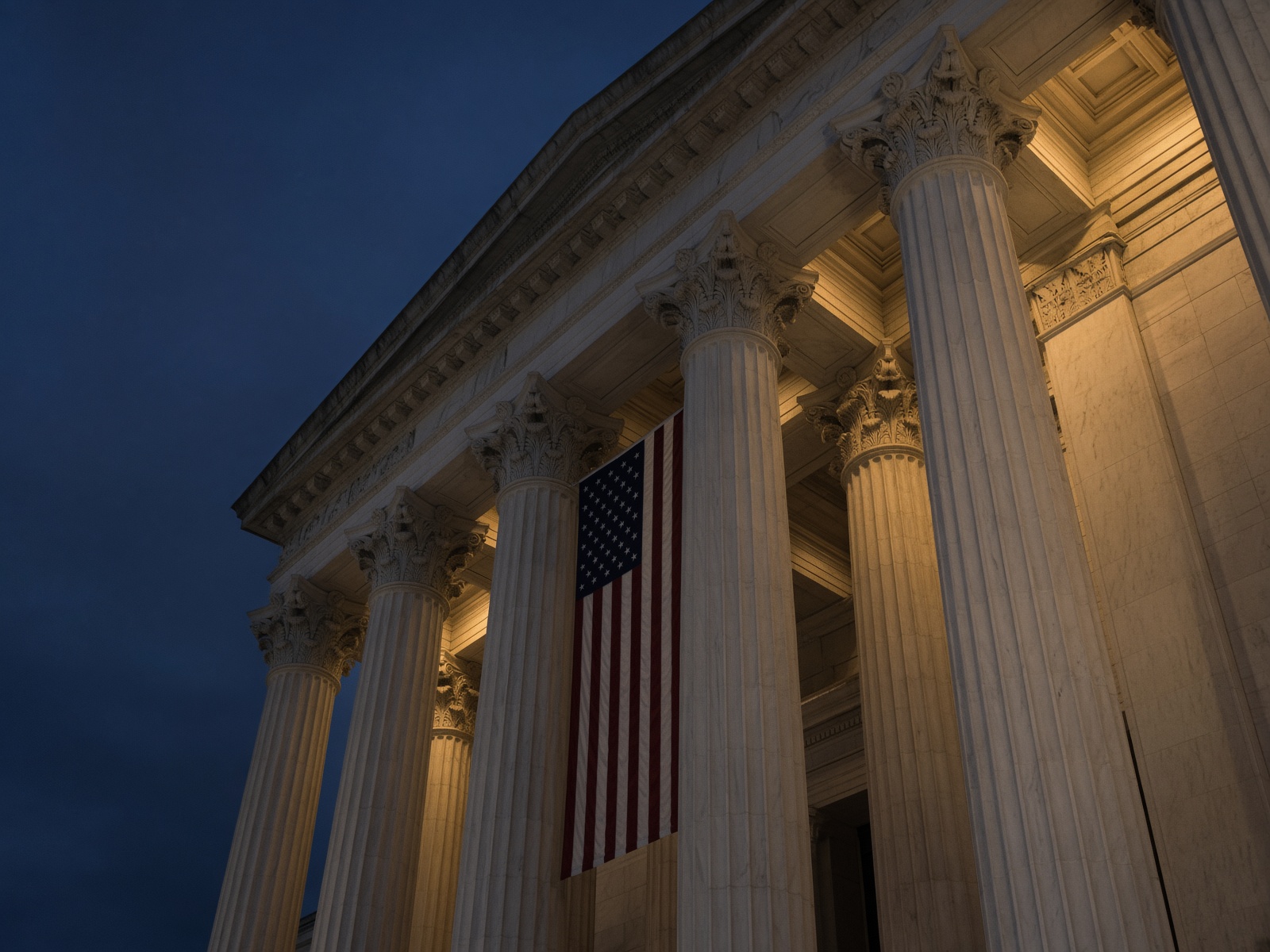 Marble columns of an American civic building